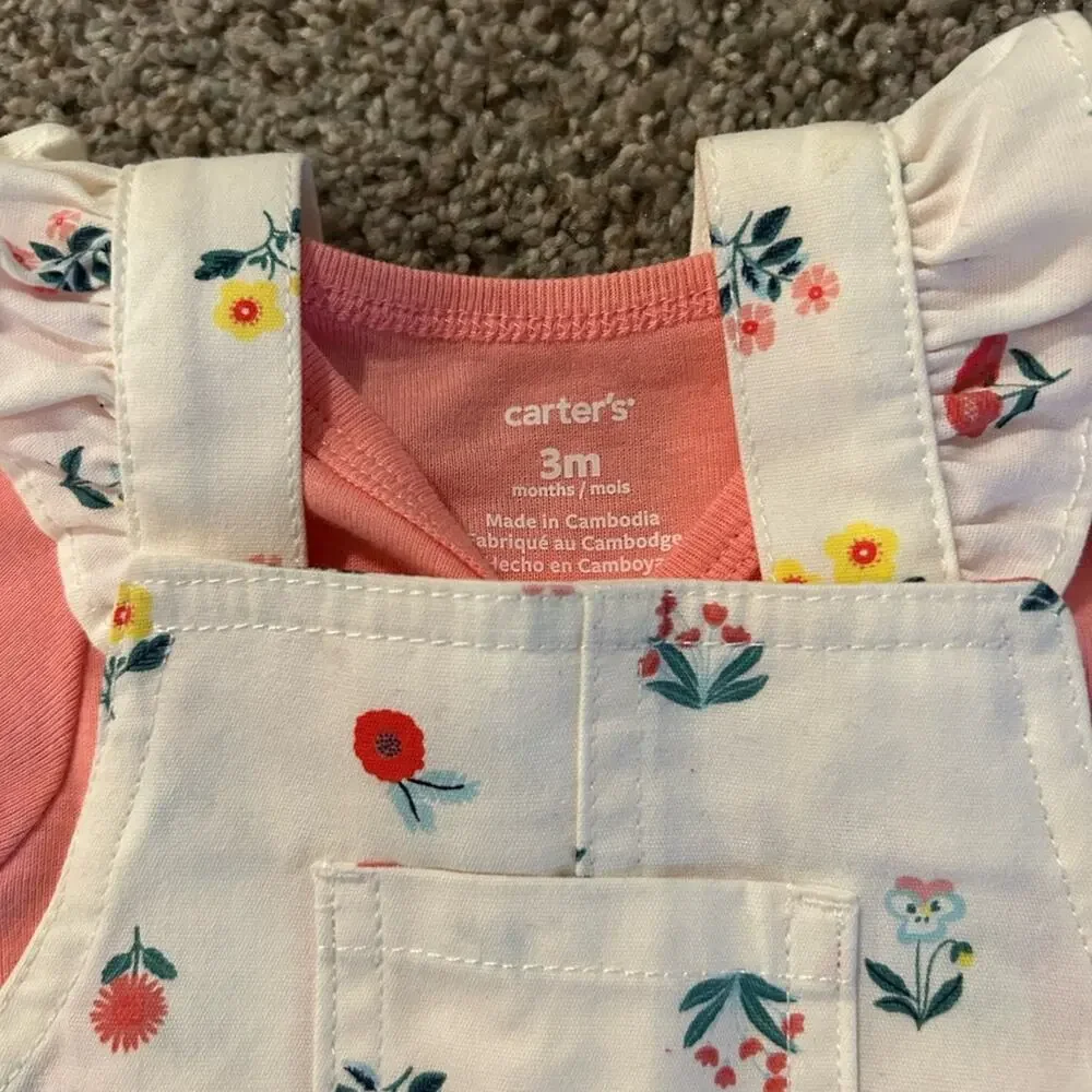 Baby Girl Carter's Tee & Floral Skirt Set Size 3 months NWT